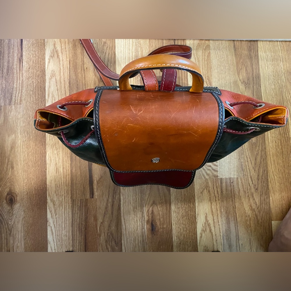Italian Leather Multi Color Backpack - Picture 9 of 12